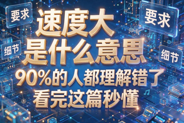 速度大是什么意思90%的人都理解错了看完这篇秒懂