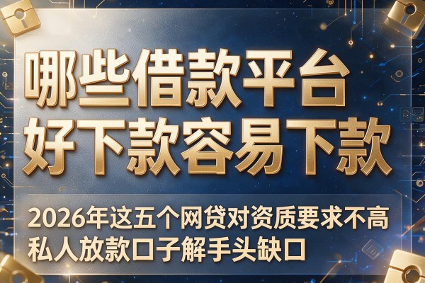 哪些借款平台好下款容易下款,2026年这五个网贷对资质要求不高私人放款口子解手头缺口