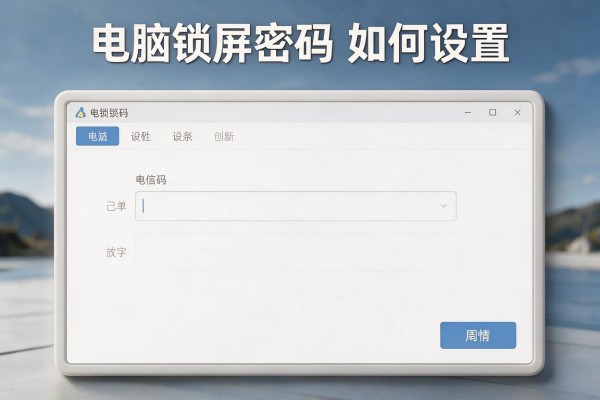 电脑锁屏密码如何设置