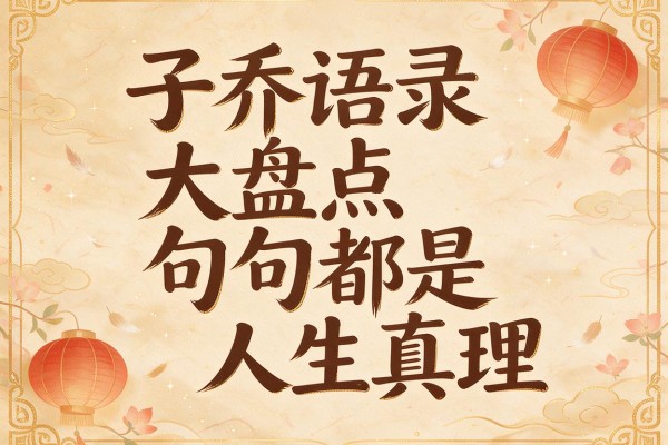 子乔语录大盘点句句都是人生真理