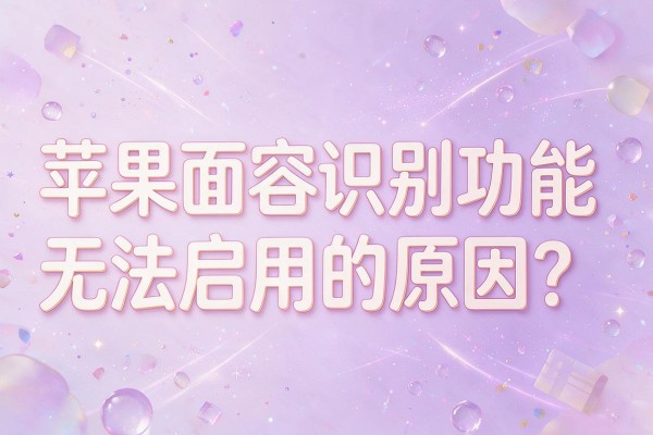 苹果面容识别功能无法启用的原因?