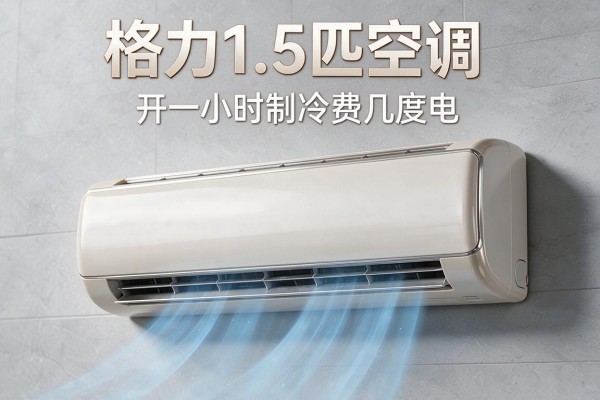 格力1.5匹空调开一小时制冷费几度电