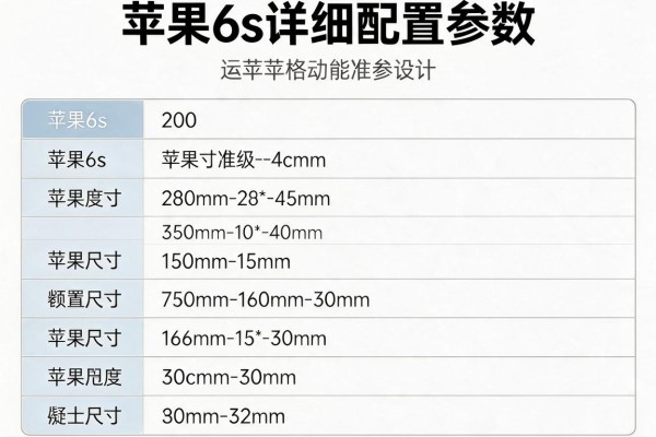 苹果6s的详细配置参数
