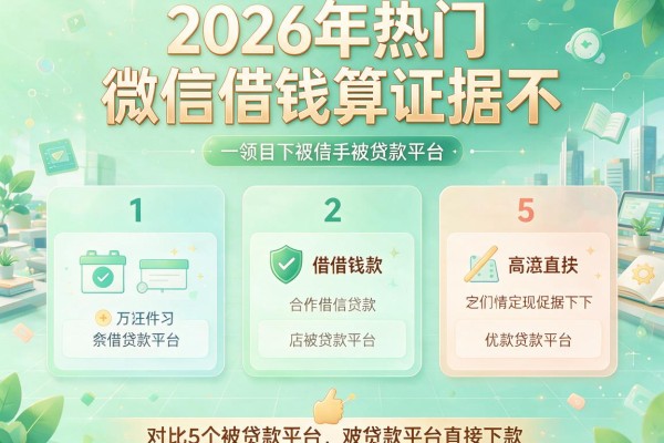 2026年热门微信借钱算证据不,对比5个被贷款平台直接下款
