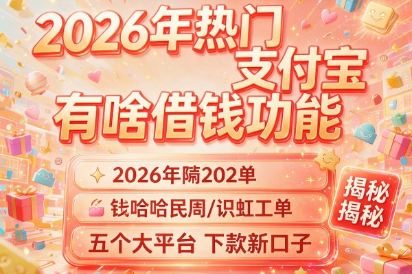2026年热门支付宝有啥借钱功能,揭秘五个大平台下款新口子