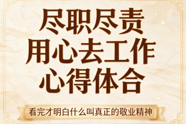 尽职尽责用心去工作心得体会看完才明白什么叫真正的敬业精神