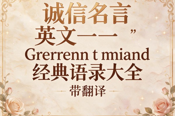 诚信名言英文经典语录大全带翻译