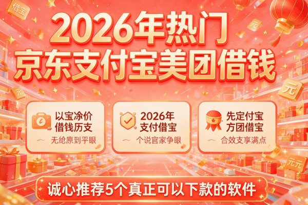 2026年热门京东支付宝美团借钱,诚心推荐5个真正可以下款的软件