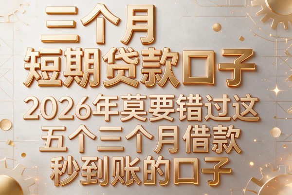 三个月短期贷款口子，2026年莫要错过这五个三个月借款秒到账的口子