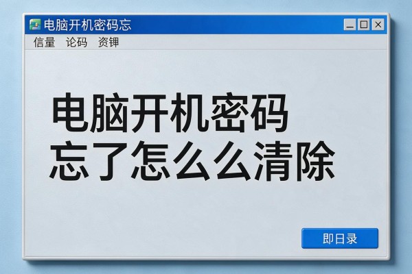电脑开机密码忘了怎么清除