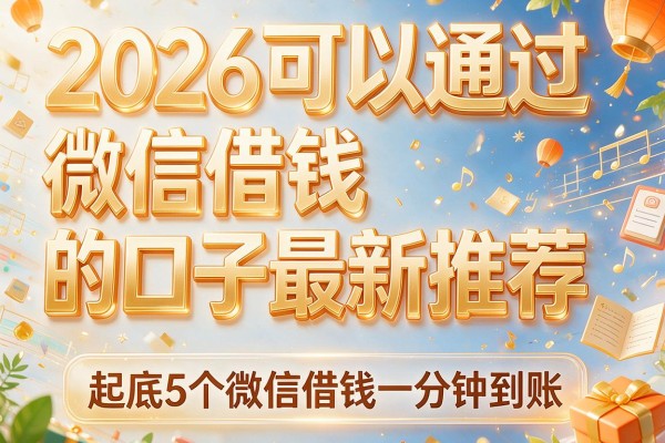 2026可以通过微信借钱的口子最新推荐，起底5个微信借钱一分钟到账