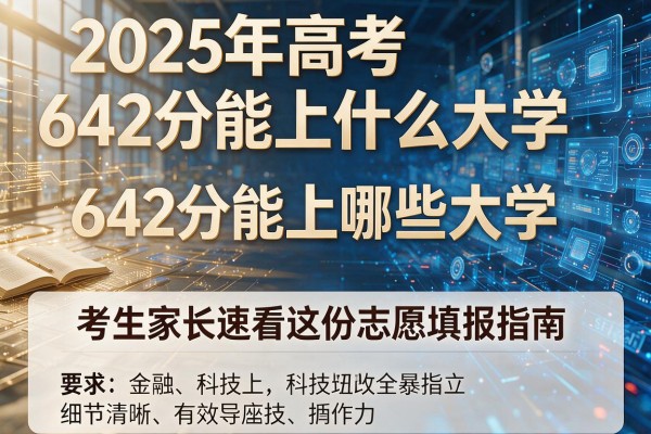 2025年高考642分能上什么大学 642分能上哪些大学 考生家长速看这份志愿填报指南