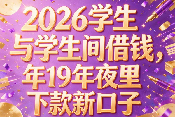 2026学生与学生间借钱,盘点五个年19年夜里下款新口子