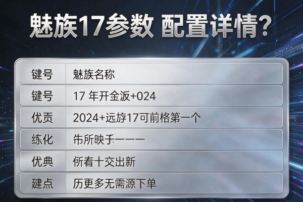 魅族17参数配置详情？