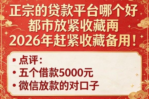 正宗的贷款平台哪个好2026年赶紧收藏备用!点评五个借款5000元微信放款的对口子