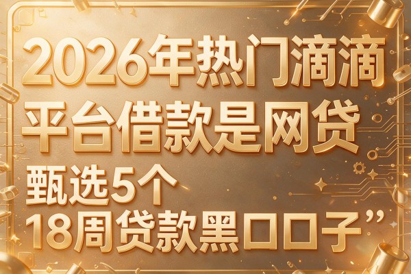 2026年热门滴滴平台借款是网贷,甄选5个18周贷款黑口子