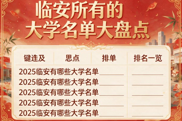 临安所有的大学名单大盘点 2025临安有哪些大学名单及排名一览