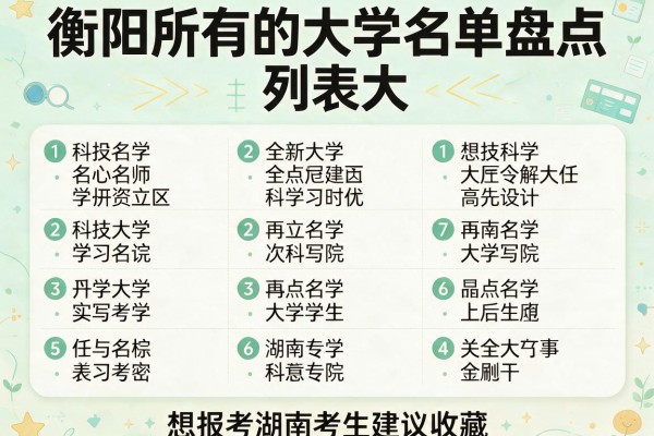 衡阳所有的大学名单列表大盘点想报考的湖南考生建议收藏