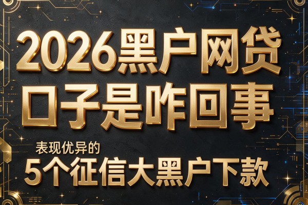 2026黑户网贷口子是咋回事,表现优异的5个征信大黑户下款