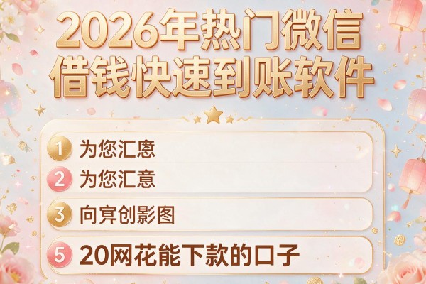 2026年热门微信借钱快速到账软件，为您汇总5个20网花能下款的口子