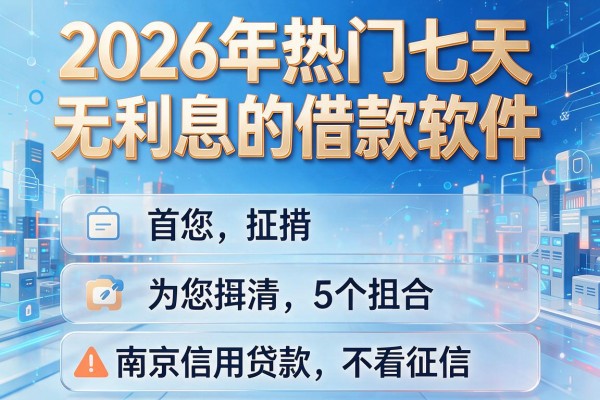 2026年热门七天无利息的借款软件,为您捋清5个南京信用贷款不看征信