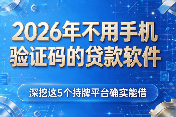2026年不用手机验证码的贷款软件，深挖这5个持牌平台确实能借