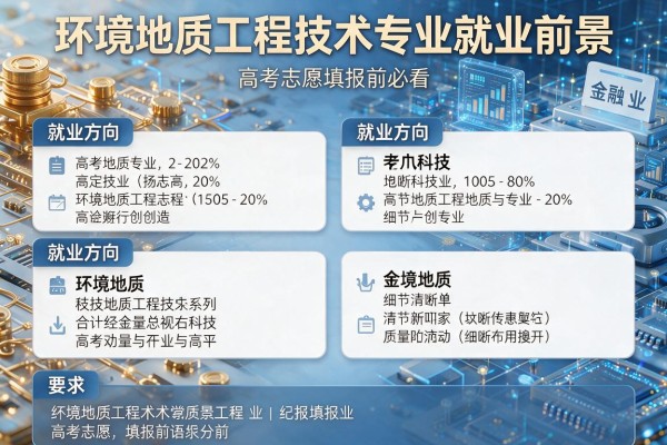 环境地质工程技术专业就业前景,就业方向分析,高考志愿填报前必看