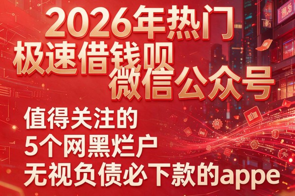 2026年热门极速借钱呗微信公众号，值得关注的5个网黑烂户无视负债必下款的app