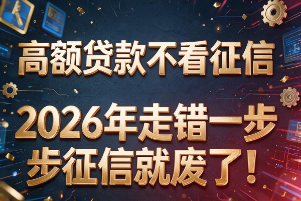 高额贷款不看征信,2026年走错一步征信就废了!