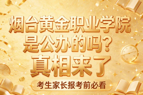 烟台黄金职业学院是公办的吗?真相来了,考生家长报考前必看