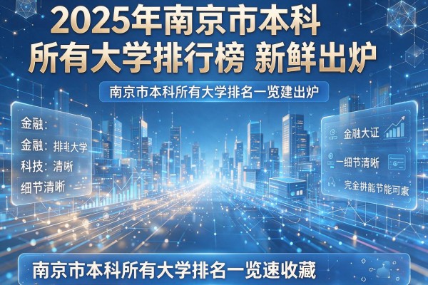 2025年南京市本科所有大学排行榜新鲜出炉 南京市本科所有大学排名一览速收藏