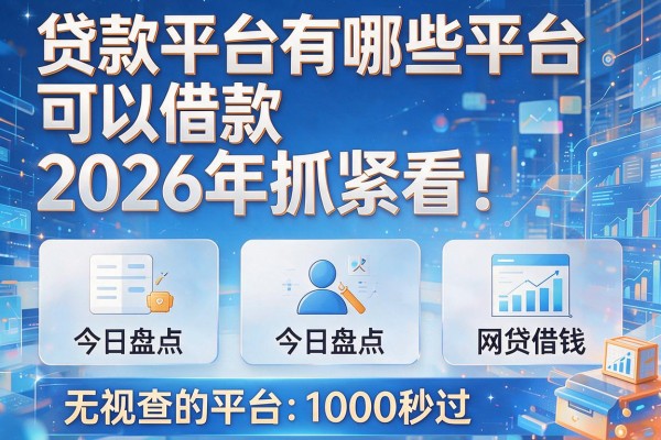 贷款平台有哪些平台可以借款2026年抓紧看!今日盘点这五个网贷借钱无视查的平台1000秒过