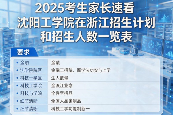 2025考生家长速看沈阳工学院在浙江招生计划和招生人数一览表