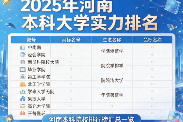 2025年河南本科大学实力排名,河南本科院校排行榜汇总一览