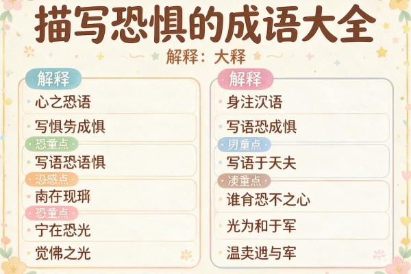 描写恐惧的成语大全及解释