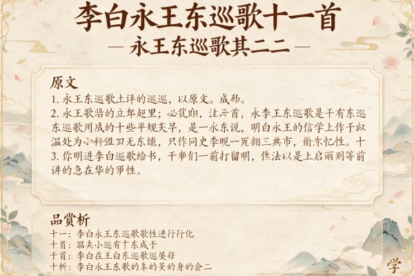 李白永王东巡歌十一首_永王东巡歌其二原文及赏析