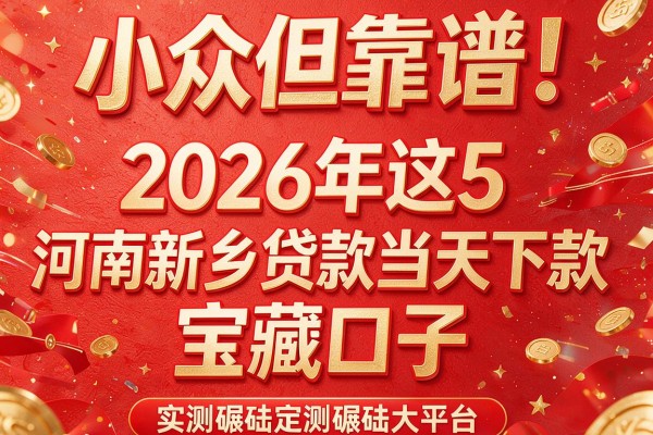 小众但靠谱!2026年这5个"河南新乡贷款当天下款"宝藏口子,实测碾压大平台