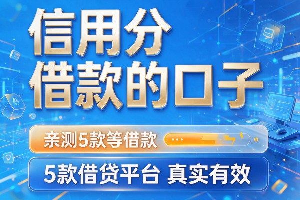 信用分借款的口子，亲测5款借贷平台真实有效