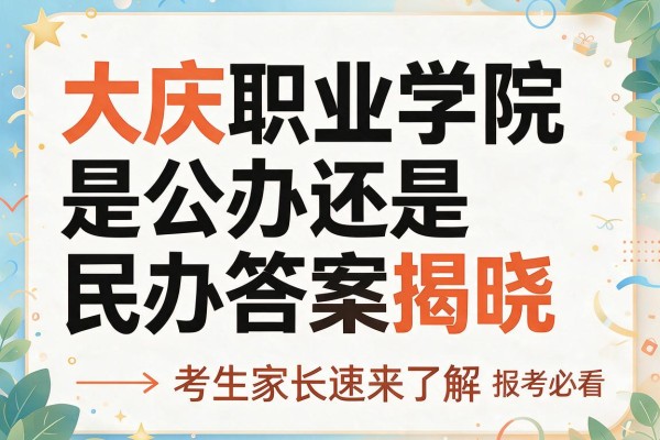大庆职业学院是公办还是民办答案揭晓报考前必看考生家长速来了解