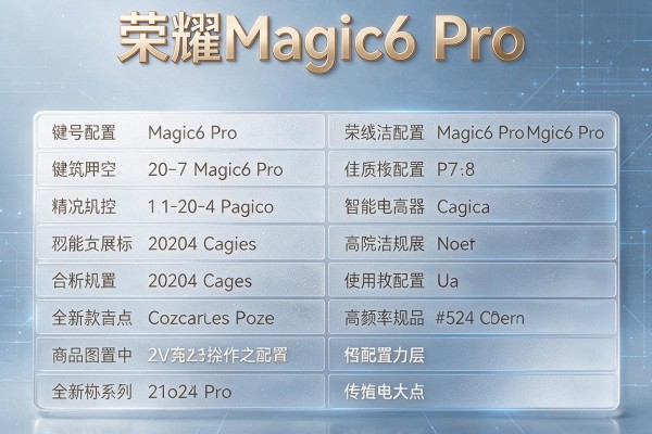 荣耀Magic6 Pro配置 specs 全列表?