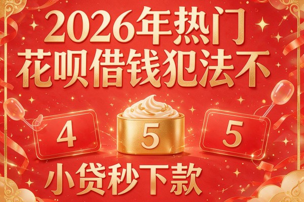 2026年热门花呗借钱犯法不,收录5个小贷秒下款的有啥