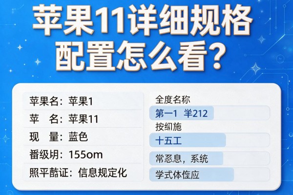 苹果11详细规格配置怎么看?