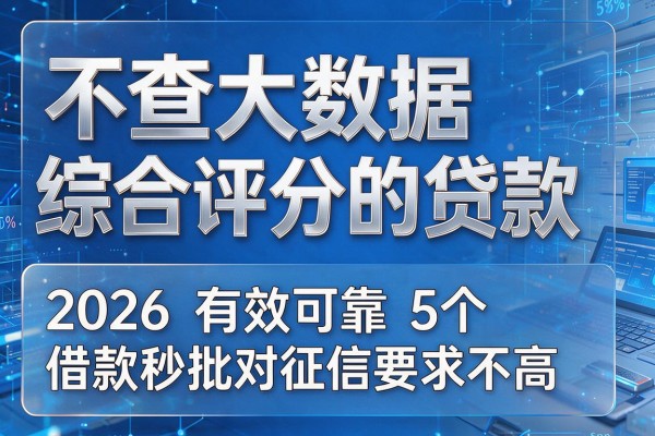 不查大数据综合评分的贷款,2026有效可靠5个借款秒批对征信要求不高app