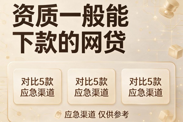 资质一般能下款的网贷,对比5款应急渠道仅供参考