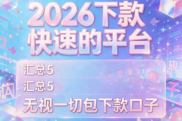 2026下款快速的平台，汇总5个无视一切包下款口子