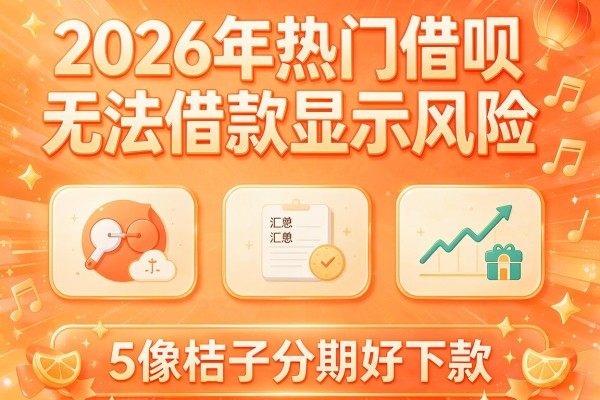 2026年热门借呗无法借款显示风险,汇总5个像桔子分期好下款的网贷