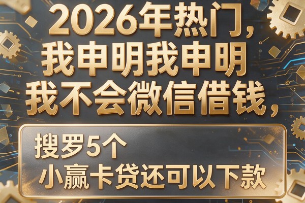 2026年热门我申明我不会微信借钱，搜罗5个小赢卡贷还可以下款