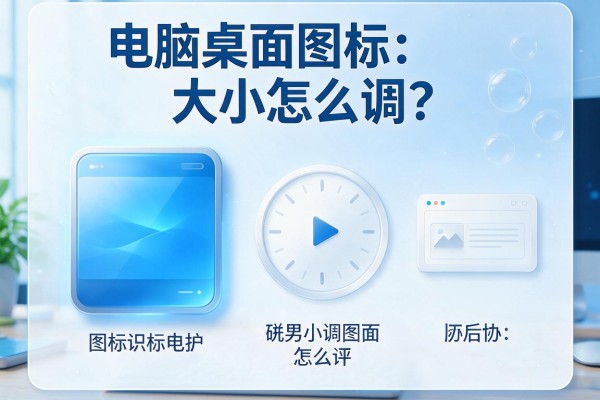 电脑桌面图标大小怎么调?