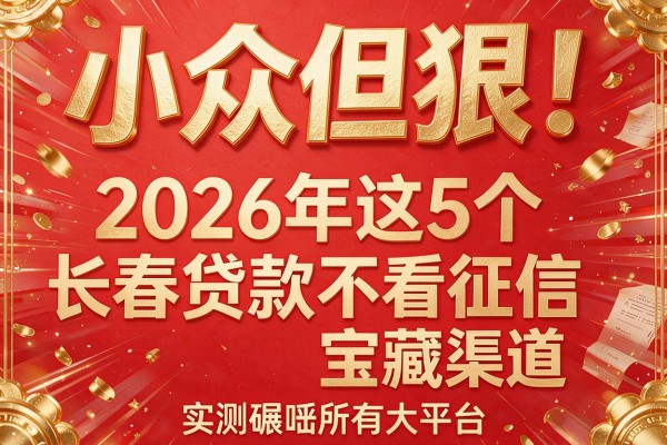 小众但狠!2026年这5个"长春贷款不看征信"宝藏渠道,实测碾压所有大平台
