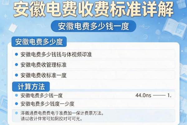 安徽电费收费标准详解，安徽电费多少钱一度及计算方法说明
